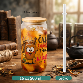 Kelímek s bambusovým víčkem - Čaj zahřeje tělo i náladu!